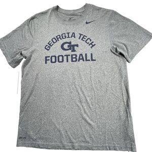 Georgia Tech Yellow Jackets Shirt  Men Large Gray Nike Dri-Fit Workout Tee
